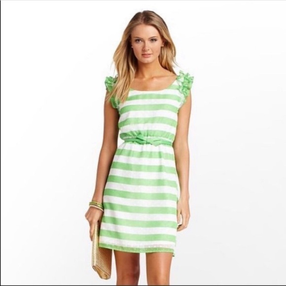 Lilly Pulitzer Danna Awning Striped Dress in Green Size Extra Small - Picture 7 of 7